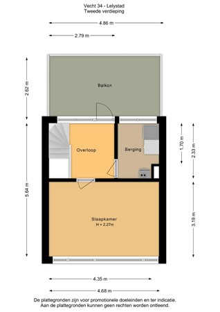 Floorplan - Vecht 34, 8223 DC Lelystad